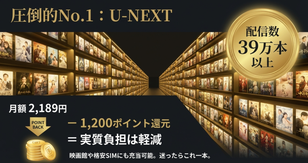 U-NEXTが見放題No.1といわれる理由