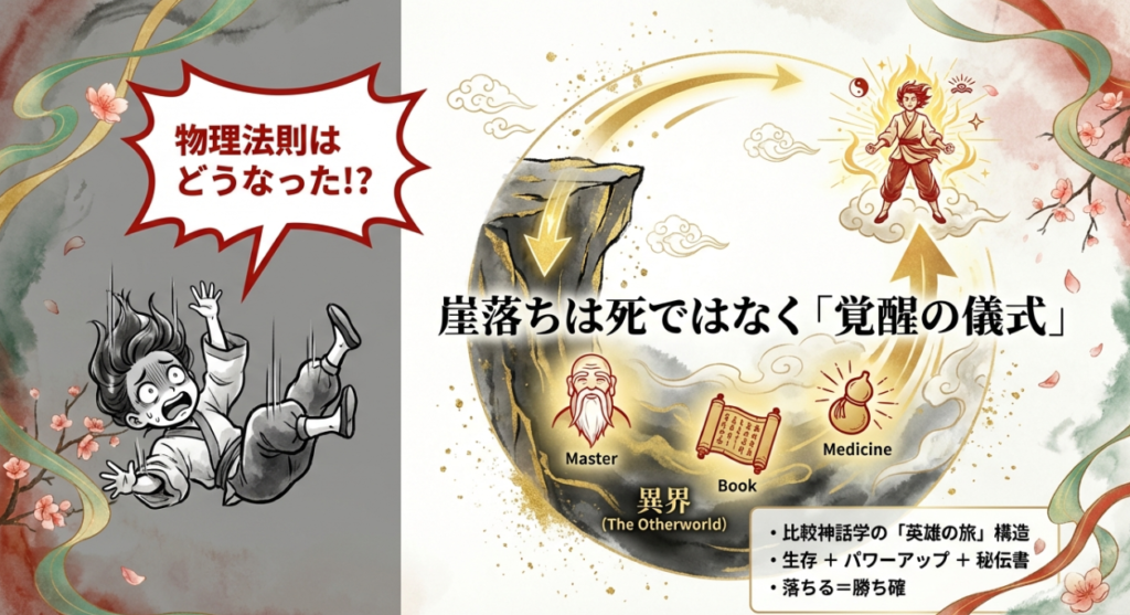 崖落ちは生存フラグ！絶対に死なずパワーアップして帰還