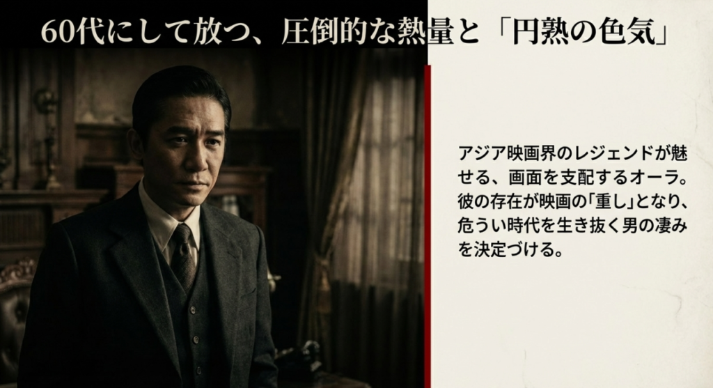 伝説の俳優トニー・レオンとのスタント無し！
壮絶な死闘アクション