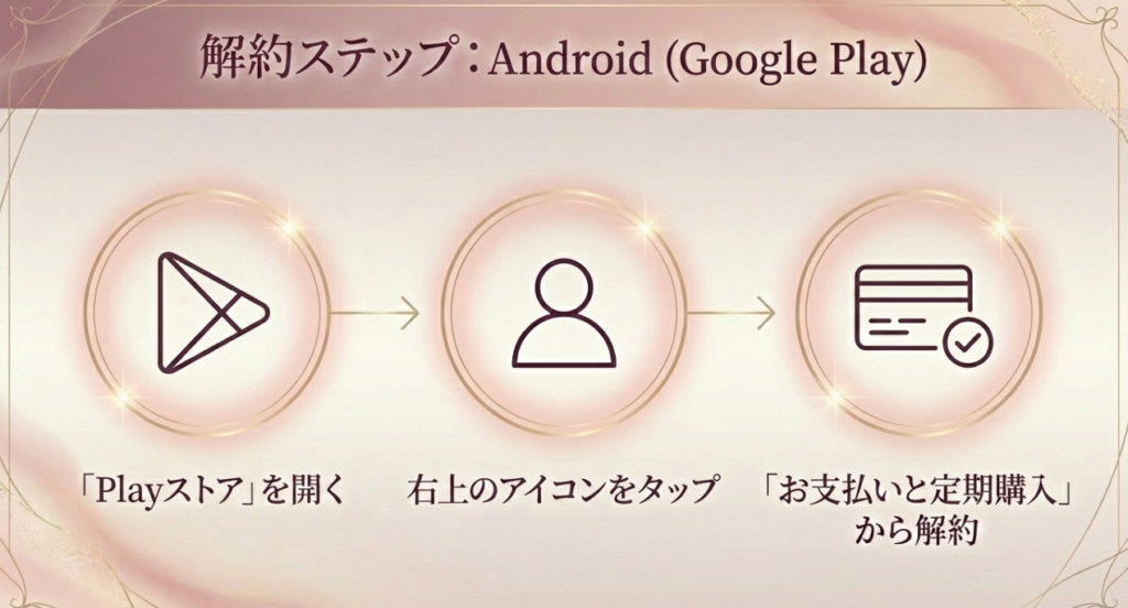 AndroidはGoogle Playから解約操作