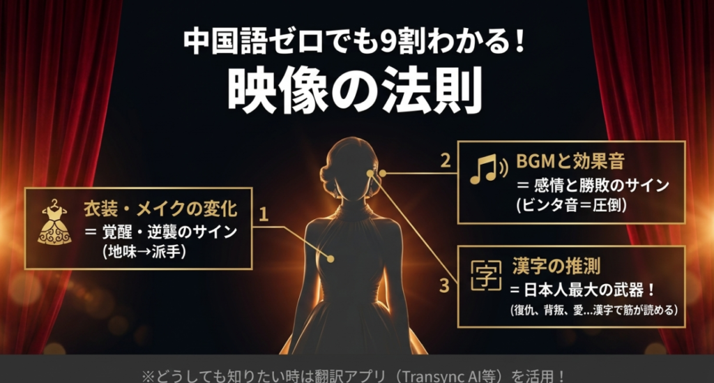 字幕なしでも楽しめる
映像の読み解き方